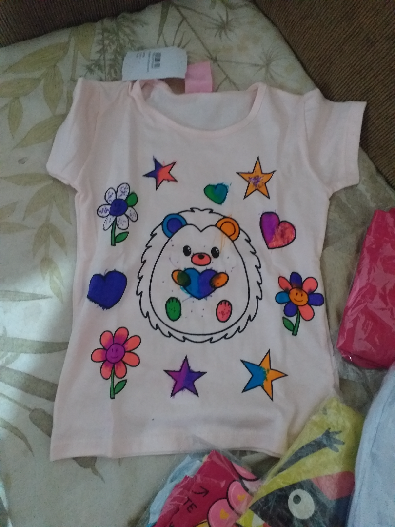 Camiseta para colorir Porco Espinho Rosa