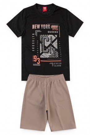 conjunto preto piradinhos juvenil flame