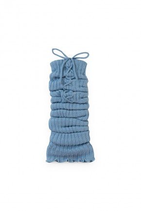 polaina frete azul claro menina piradinhos inverno