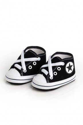 tenis preto estrela conjunto piradinhos