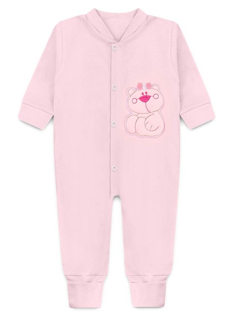 macacao bordado rosa claro piradinhos bebe infantil