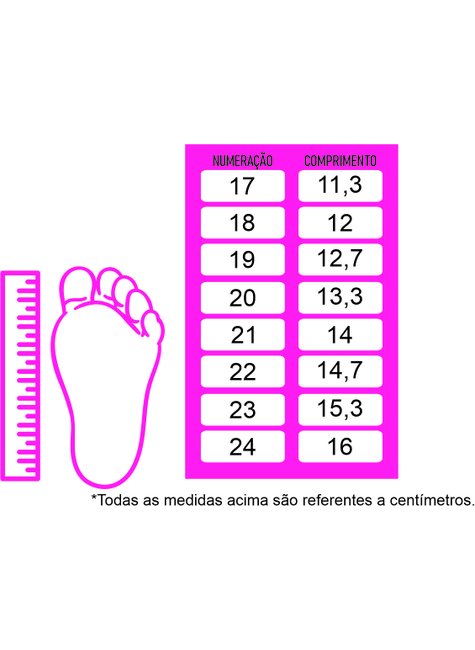 tabela de medidas menina tamanho 18 ao 24
