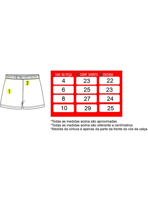 tabela de medidas shorts femin 4 10