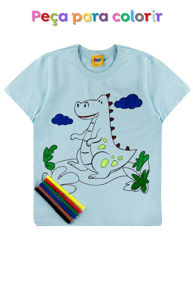 Camiseta Infantil Jogo Dinossauro Google 100% Algodão