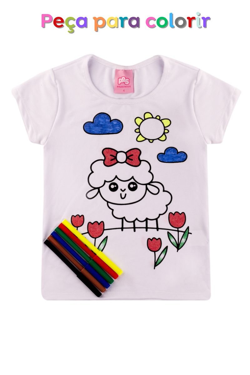 KIT CAMISETA PARA PINTAR - MENINA