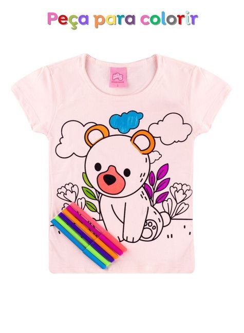 KIT CAMISETA PARA PINTAR - MENINA